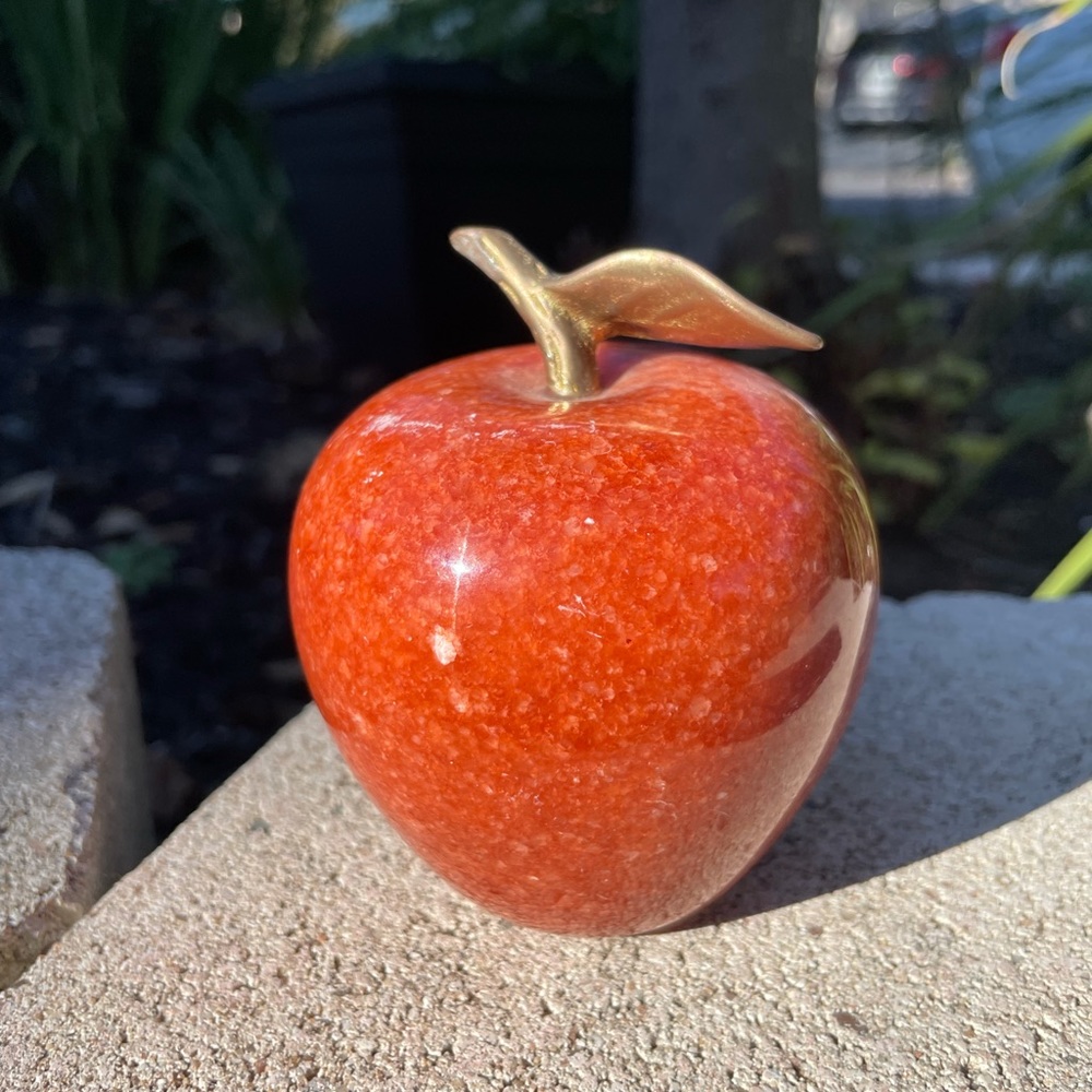 *SOLD* Brass marbled leaf apple